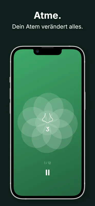 Breathe Atemübung — animierter Atem-Kreis mit Zyklus-Zähler