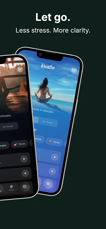 Breathe Themes — Ocean and Sunrise side by side