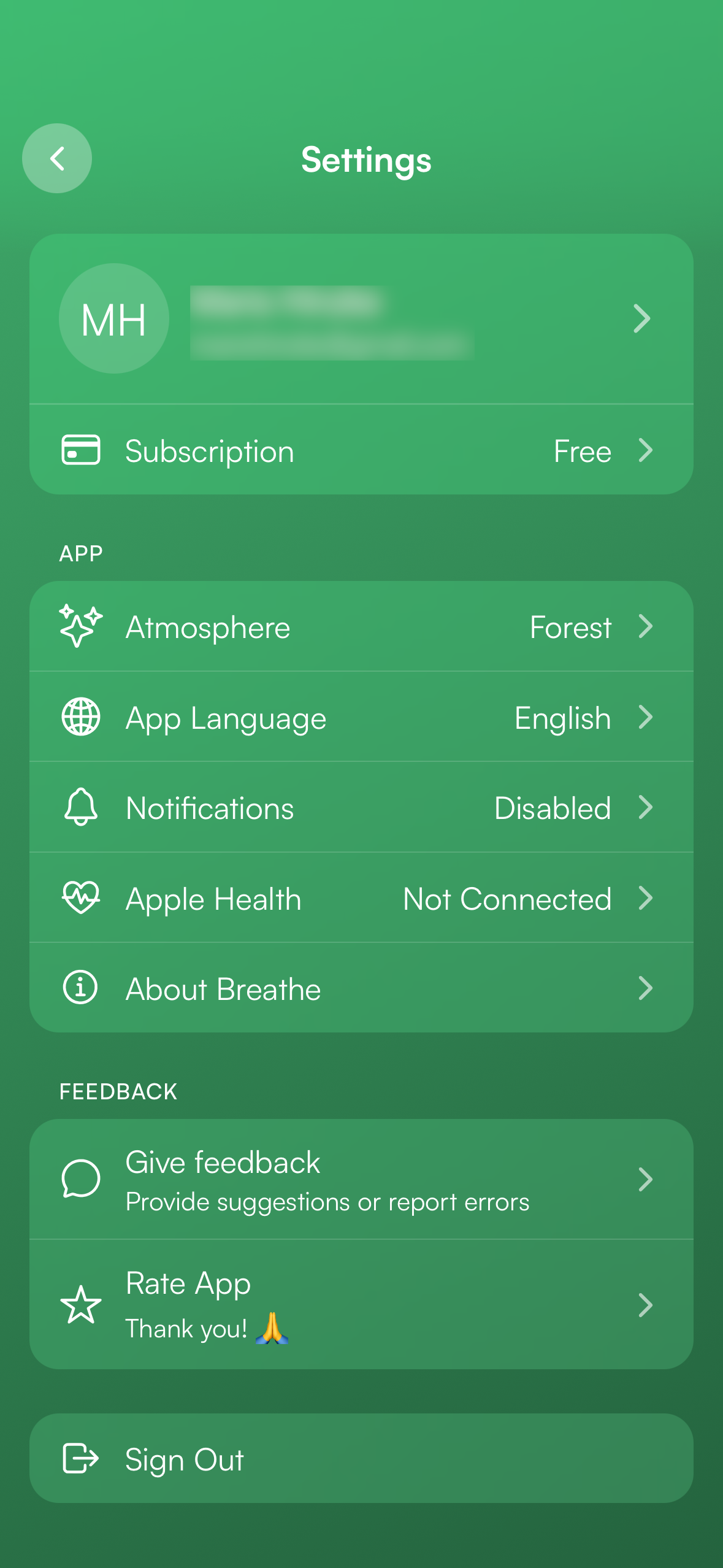 Tap the menu icon (top left) and select "Settings"